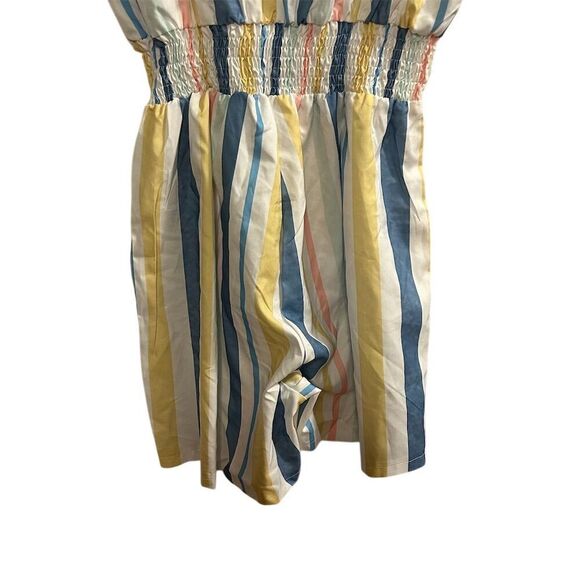 Emery Rose Women's Striped V-Neck Romper Multicolor XL Summer - Picture 11 of 14